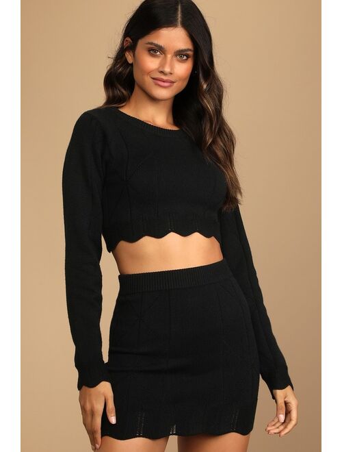 Lulus Warm Personality Black Knit Two-Piece Sweater Dress