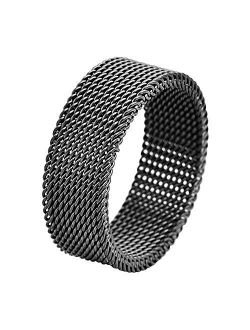 Stainless Steel Men's Comfort Fit Mesh Ring