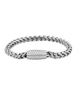 Men's Stainless Steel Franco Chain Bracelet with Magnetic Clasp