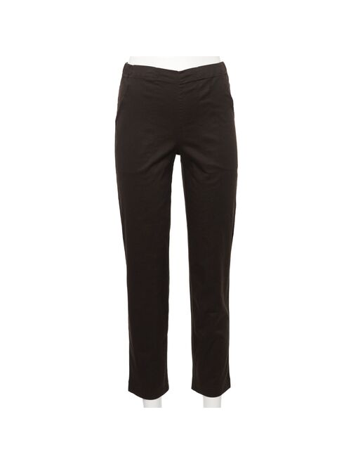 Petite Croft & Barrow® The Classic Pull-On Stretch Ankle Pants