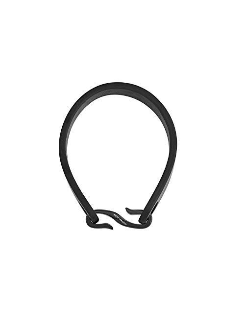 Geoffrey Beene Men's Leather and Stainless Steel Hook Closure Bracelet