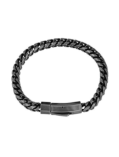 Geoffrey Beene Men's Stainless Steel 6mm Franco Link Chain Bracelet
