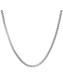 Men's 6mm Stainless Steel 24inches Pattern Box Chain Link Necklace