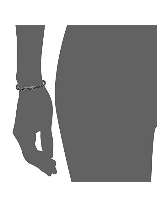 Geoffrey Beene Men's Stainless Steel Pattern Box Chain Bracelet