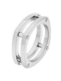 Mens Comfort Fit Bike Chain Stainless Steel Ring