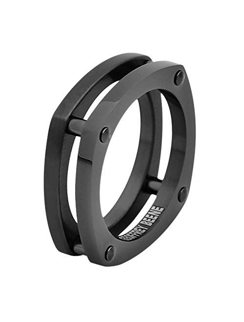 Geoffrey Beene Men’s Comfort Fit Bike Chain Stainless Steel Ring