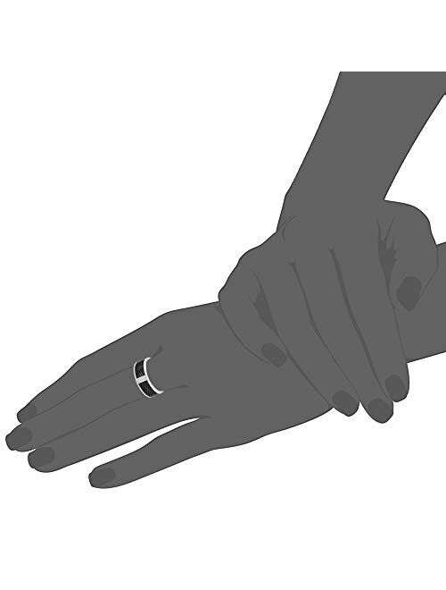 Geoffrey Beene Men's 8mm Stainless Steel Polished Edge Mesh Ring