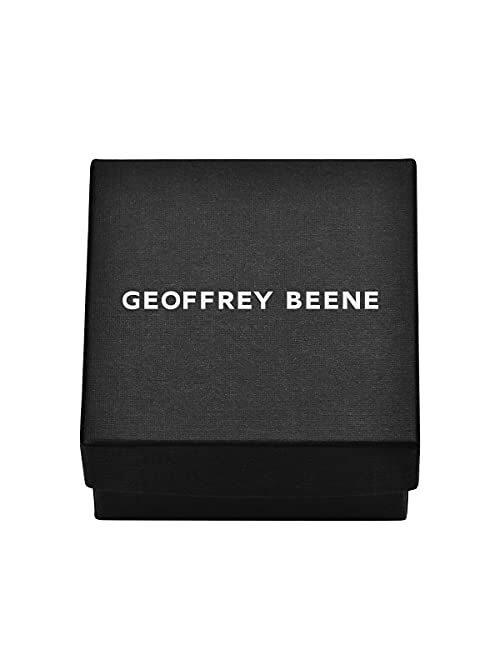 Geoffrey Beene Men's Stainless Steel Bright Cut Polished Center Euro Shank Ring With Cubic Zirconia, 8mm Wide, 2mm Thick