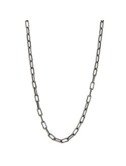 Antiqued Black Stainless Steel Link Chain Necklace