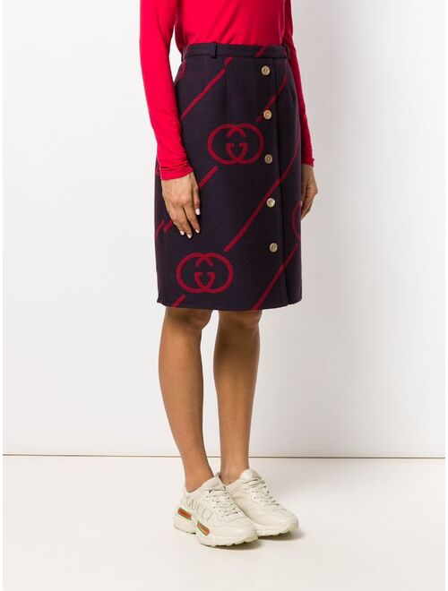 Gucci interlocking G reversible wool skirt