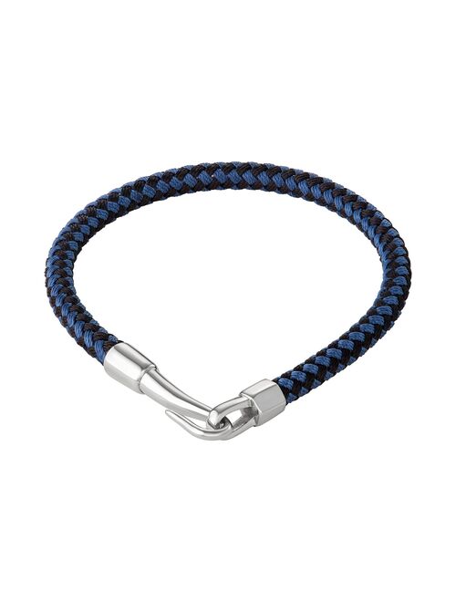 Simply Vera Vera Wang Men's Black & Blue Cord Bracelet