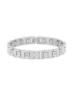 Men's Stainless Steel 1/10 Carat T.W. Diamond Bracelet