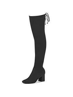 Women's Thigh High Boots Heeled Over The Knee Boots Fashion Sexy Winter Low Chunky Block Heel Knee Thigh Boots