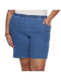 Plus Size Croft & Barrow® Pull-On Denim Shorts