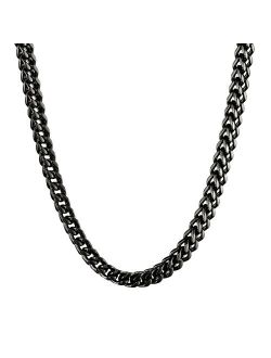 Black Ion-Plated Stainless Steel Foxtail Chain Necklace - 22 in. - Men