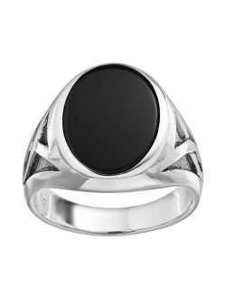 Onyx Sterling Silver Ring - Men