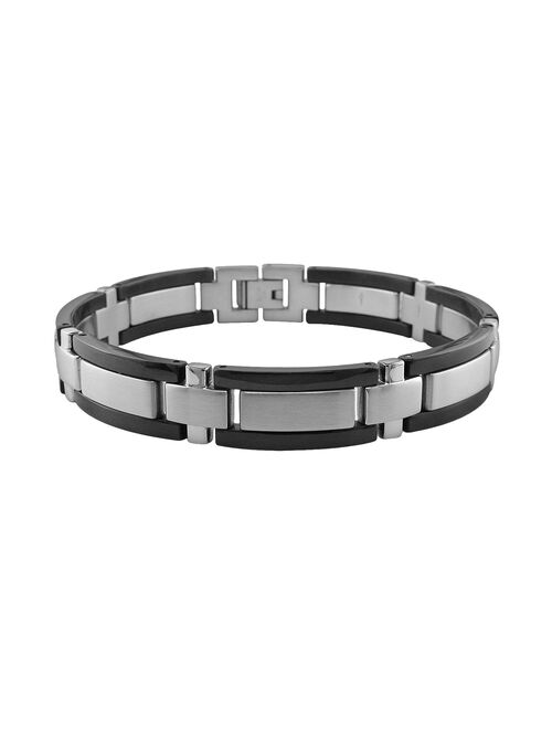 LYNX Stainless Steel & Black Accent Bracelet - Men