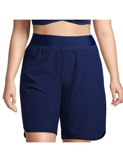 Plus Size Lands' End Quick Dry Thigh-Minimizer With Panty Swim Modest Board Shorts