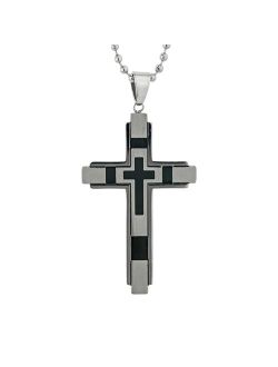 Stainless Steel Resin Cross Pendant Necklace - Men