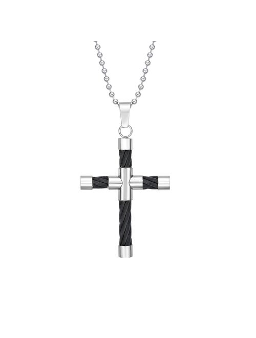 Lynx Stainless Steel Cross Necklace Kohls Shield Pendant LYNX