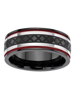 Men's Iron Plated Stainless Steel Textured Ring