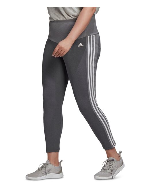 adidas Plus-Size Designed 2 Move High-Rise 3-Stripes 7/8 Sport Tights