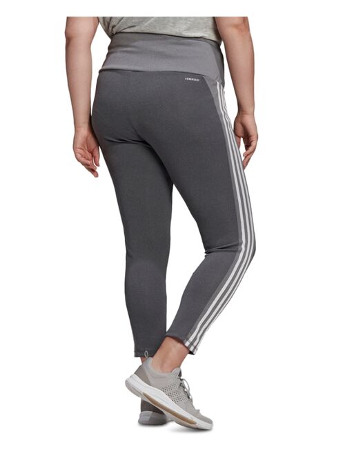 adidas Plus-Size Designed 2 Move High-Rise 3-Stripes 7/8 Sport Tights