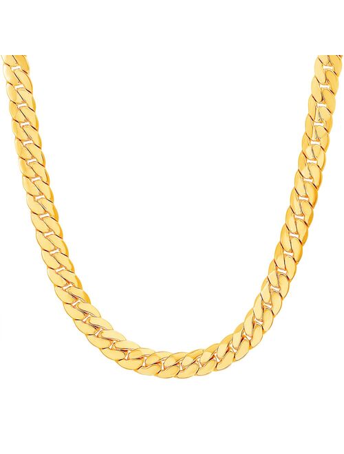 Men's 14k Gold Plated Cuban Chain Necklace