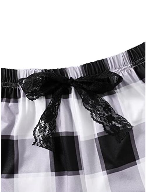 SweatyRocks Women's 2 Piece Outfits Scoop Neck Tank Top and Drawstring Pants Set