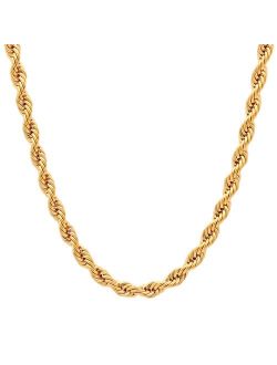 Steel Nation Men's Gold Tone Ion-Plated Rope Link Chain Necklace