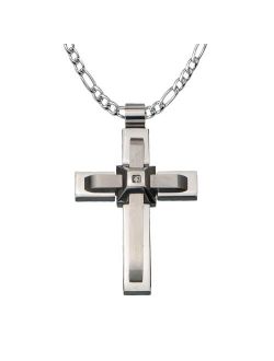 Men's Layered Cross Pendant Necklace