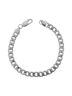 Stainless Steel Curb Chain Bracelet - 8.75-in.