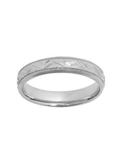 Sterling Silver Basket Weave Wedding Ring