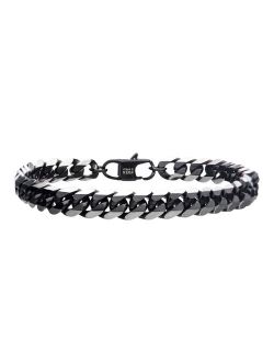 Men's Two Tone Stainless Steel 8 mm Curb Chain Bracelet