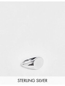 sterling silver signet ring in silver