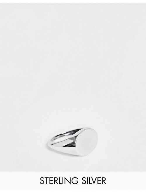 ASOS DESIGN sterling silver signet ring in silver