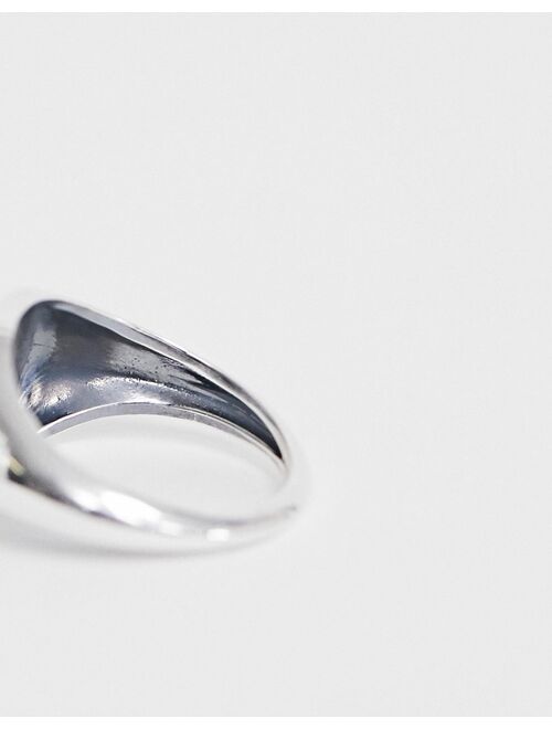 ASOS DESIGN sterling silver signet ring in silver