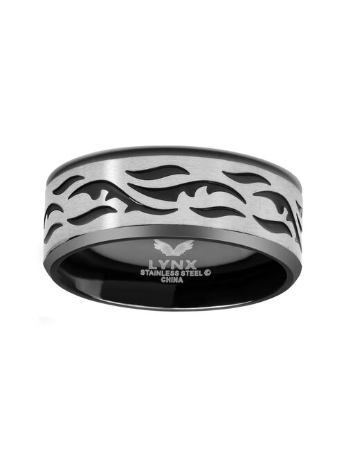 Men's LYNX Black Ion-Plated Stainless Steel Ring