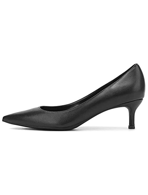 Camssoo Women's Classic Low Kitten Heels Pumps Slip On Closed Pointed Toe Office Work Dress Bridal Shoes
