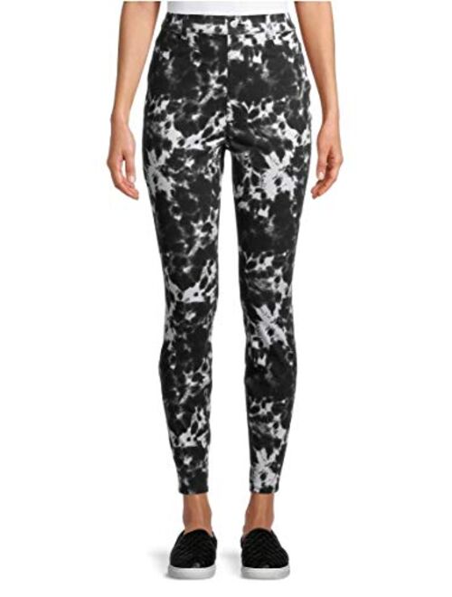 Time and Tru Black Tie Dye High Rise Stretch Fitted Jegging