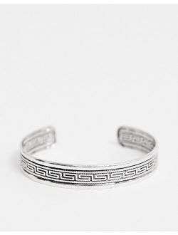 bangle with column emboss in burnished silver tone