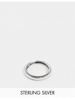 sterling silver band ring with textured edge