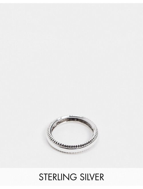 ASOS DESIGN sterling silver band ring with textured edge