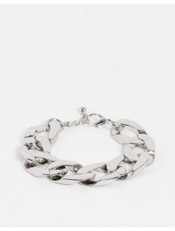 super chunky chain bracelet in brushed silver tone