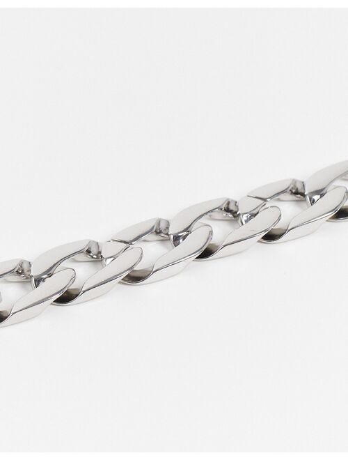 ASOS DESIGN super chunky chain bracelet in brushed silver tone