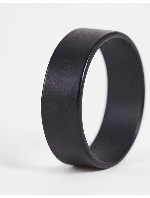ASOS DESIGN band ring in matte black finish
