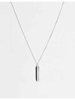 necklace with minimal bar pendant in silver tone