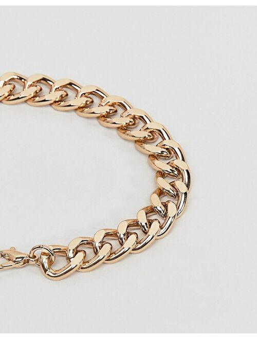 ASOS DESIGN midweight chain bracelet in gold tone