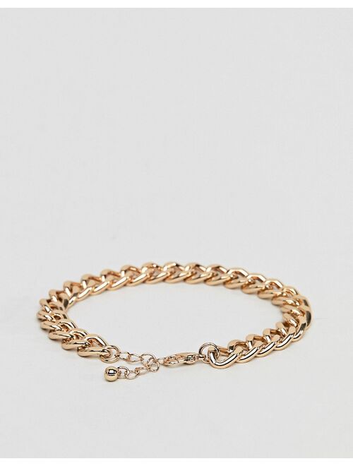 ASOS DESIGN midweight chain bracelet in gold tone