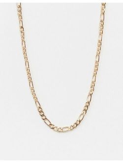 WFTW 3mm Figaro Chain Necklace In Gold